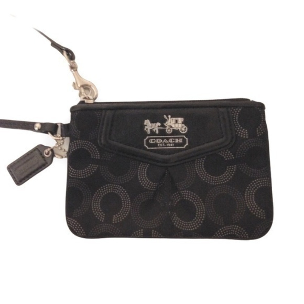 👛 COACH 👛 black optic Madison wristlet wallet